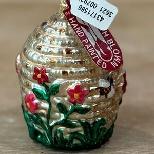 NWT Anthropologie Beehive Glass Ornament, Rare Out of Stock
